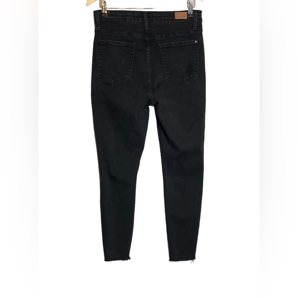 ✅SOLD-Judy Blue | High Rise Skinny Fit Jeans Raw Hem Destroyed Denim Black EUC - Picture 4 of 8
